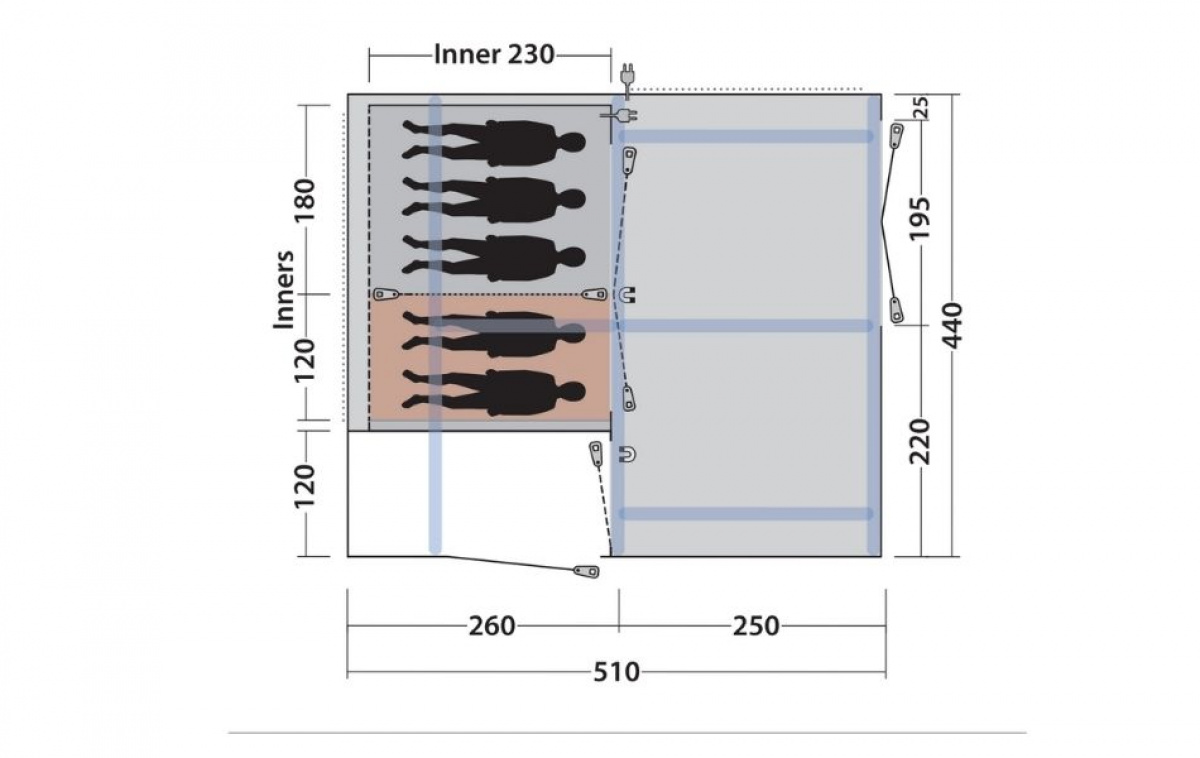 Outwell Virginia 5 Air TC i gruppen Utendørs / Campingtelt hos Campmarket (83066)