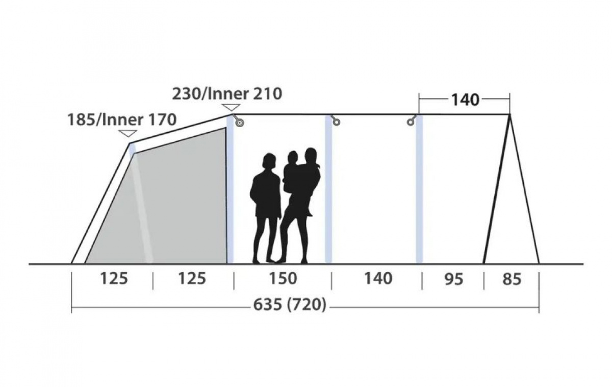 Outwell Vermont 7 Air i gruppen Utendørs / Campingtelt hos Campmarket (83073)