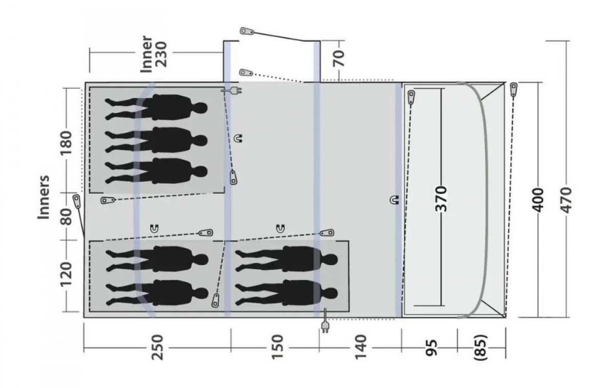 Outwell Vermont 7 Air i gruppen Utendørs / Campingtelt hos Campmarket (83073)