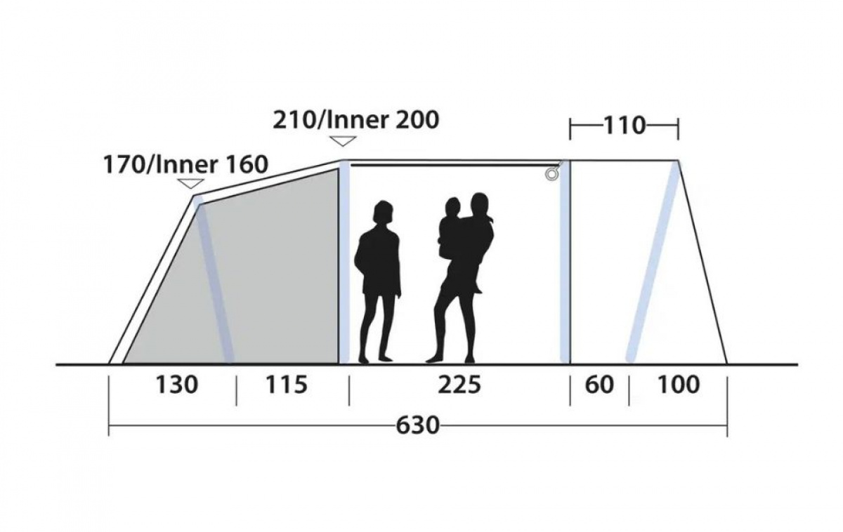 Outwell Sacramento 4 Air i gruppen Utendørs / Campingtelt hos Campmarket (83078)