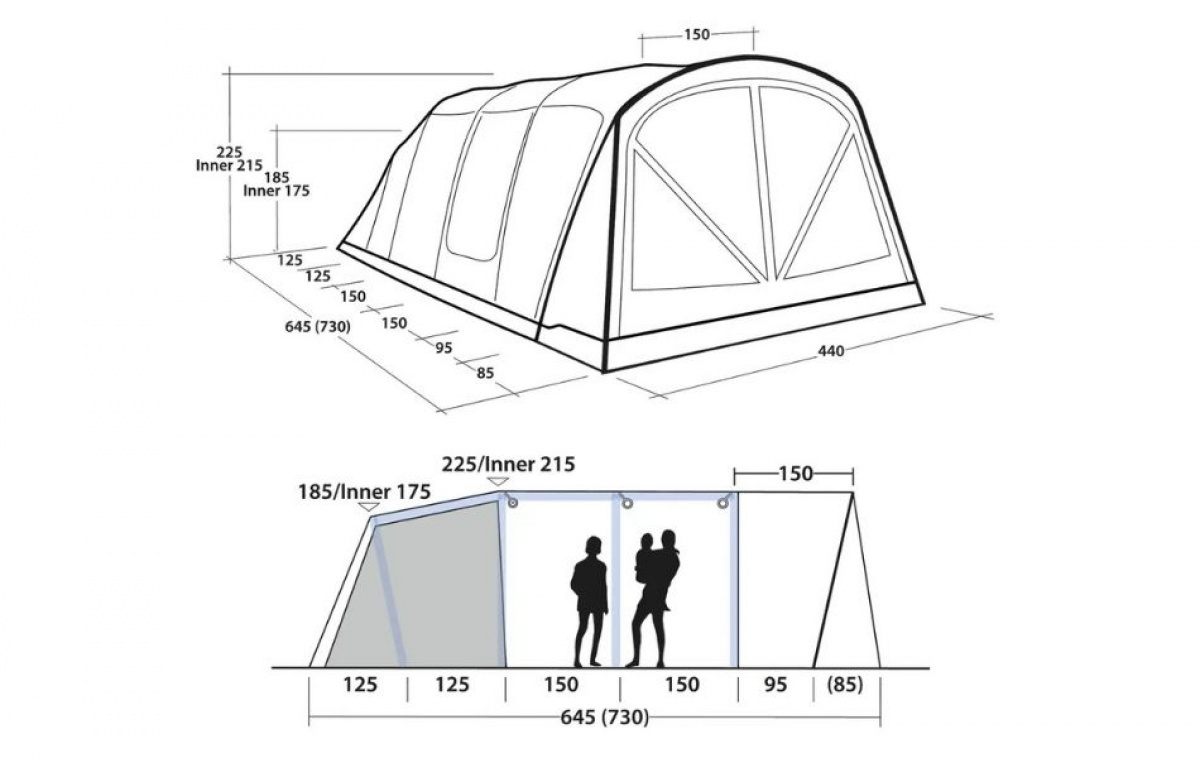 Outwell Charleston 7 Air TC i gruppen Utendørs / Campingtelt hos Campmarket (83080)