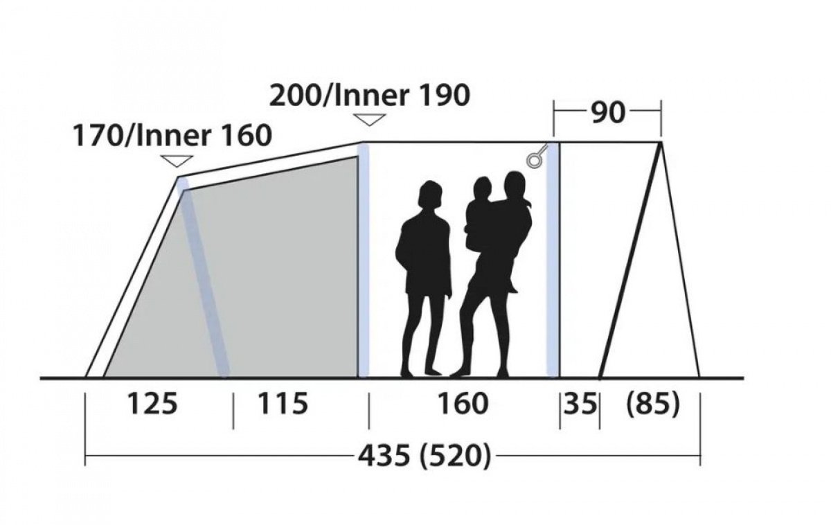 Outwell Monterey 4 Air i gruppen Utendørs / Campingtelt hos Campmarket (83086)