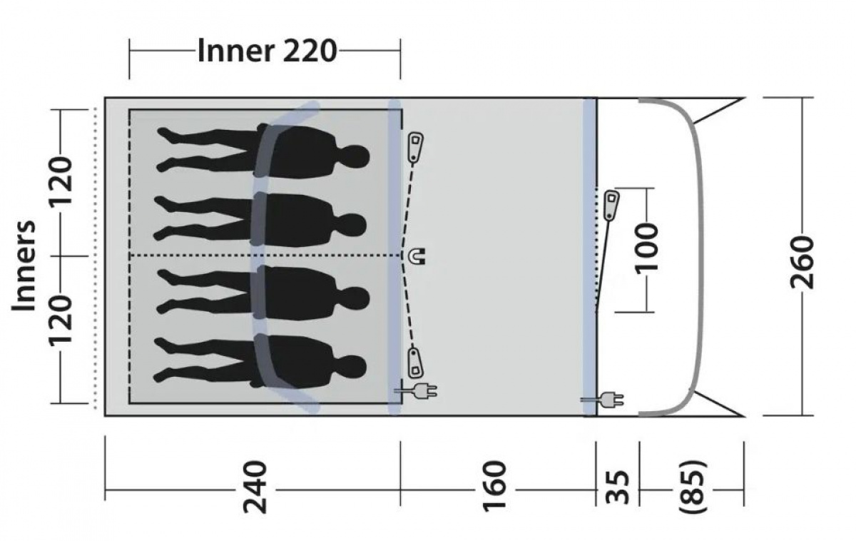 Outwell Monterey 4 Air i gruppen Utendørs / Campingtelt hos Campmarket (83086)