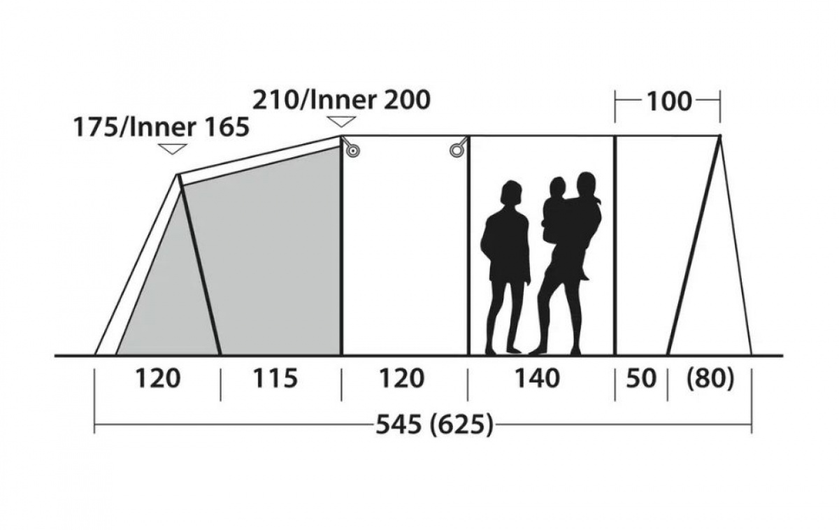 Outwell Ohio 5 TC i gruppen Utendørs / Campingtelt hos Campmarket (83101)