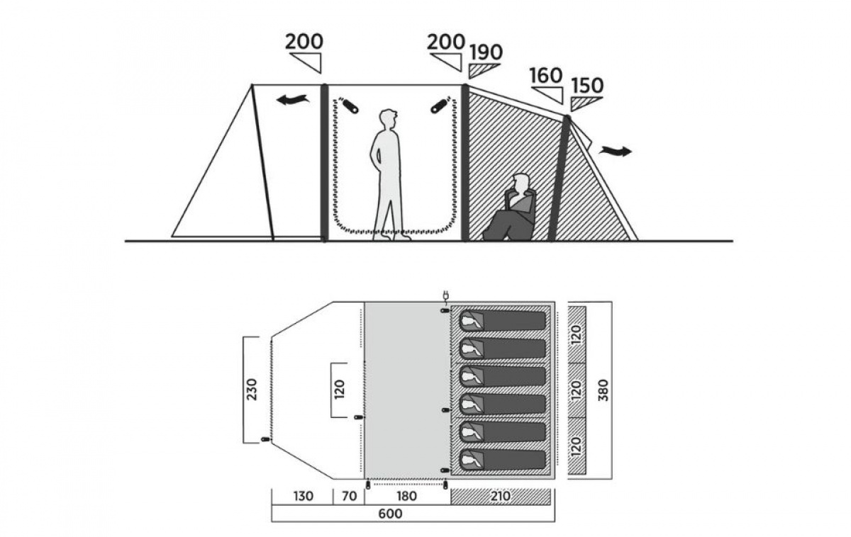 Easy Camp Kullen 6 Air i gruppen Utendørs / Campingtelt hos Campmarket (83192)