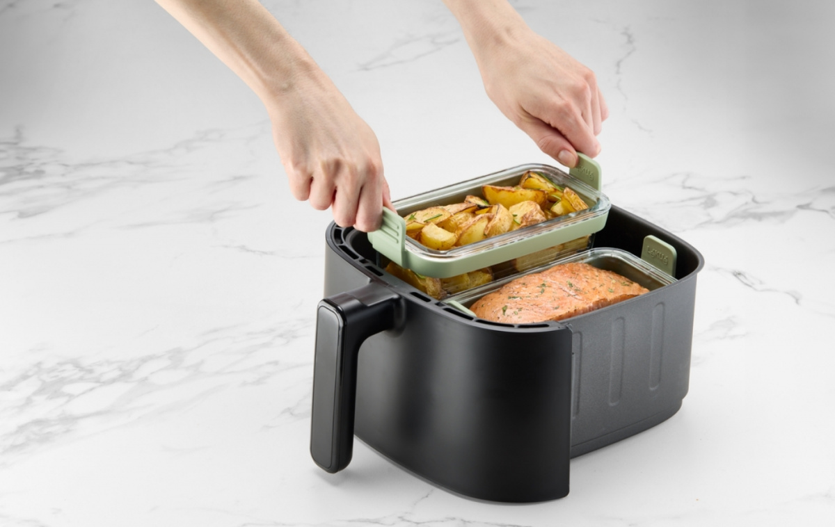 Air Fryer Dobbel Rektangulære Glassformer 2-pakning i gruppen Husholdning & Kjøkken / Kjøkkenutstyr / Mat & Lageroppbevaring hos Campmarket (83546)