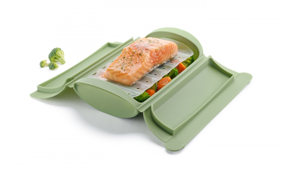 Dampkoker med Fat for Mikrobølgeovn til 2 Personer i gruppen Husholdning & Kjøkken / Kjøkkenutstyr / Kjøkkenredskap hos Campmarket (83557)