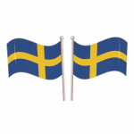 Flaggklistremerke Sverige 14x17 cm høyre & venstre