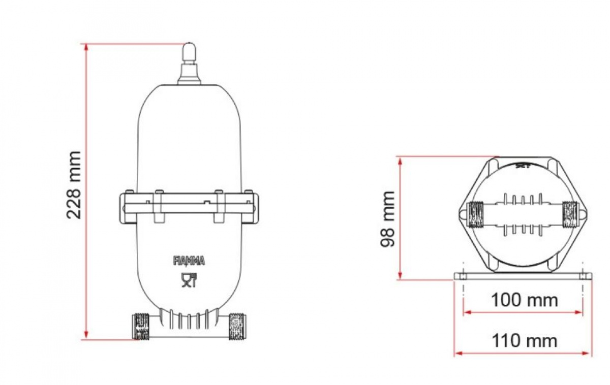 Fiamma Trykkakkumulator A20 i gruppen Vann & Sanitær / Vann / Vannpumper / Øvrige pumper hos Campmarket (83624)