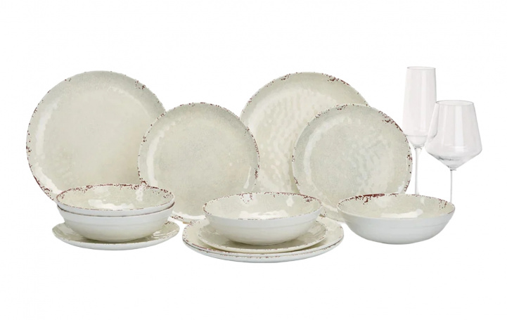Flamefield Rustic Pearl servise 12 Deler i gruppen Husholdning & Kjøkken / Servering / Serviser hos Campmarket (83797)