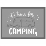 Dørmatte It’s Time For Camping Grå