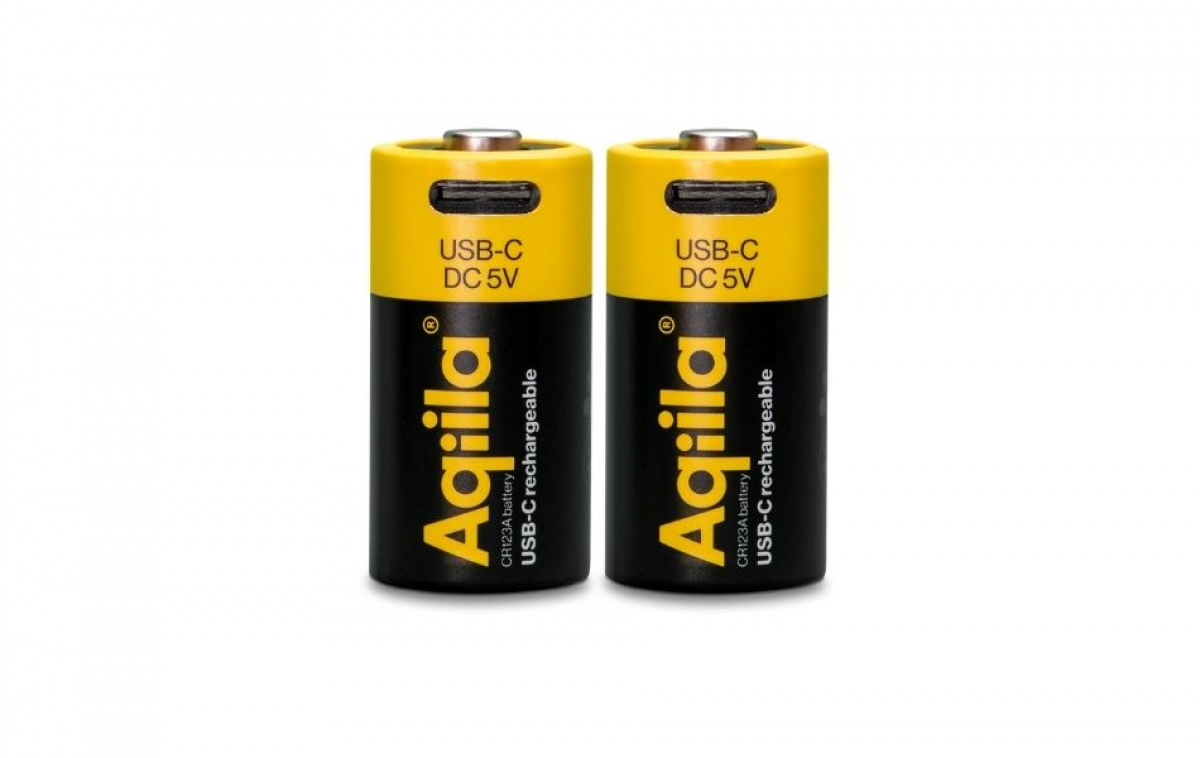 Aqiila Oppladbare CR123A-Batterier USB-C 2pk i gruppen Campingvogn & Bobilt / Elektronikk / Batterier & Omformere / Batterier hos Campmarket (84005)