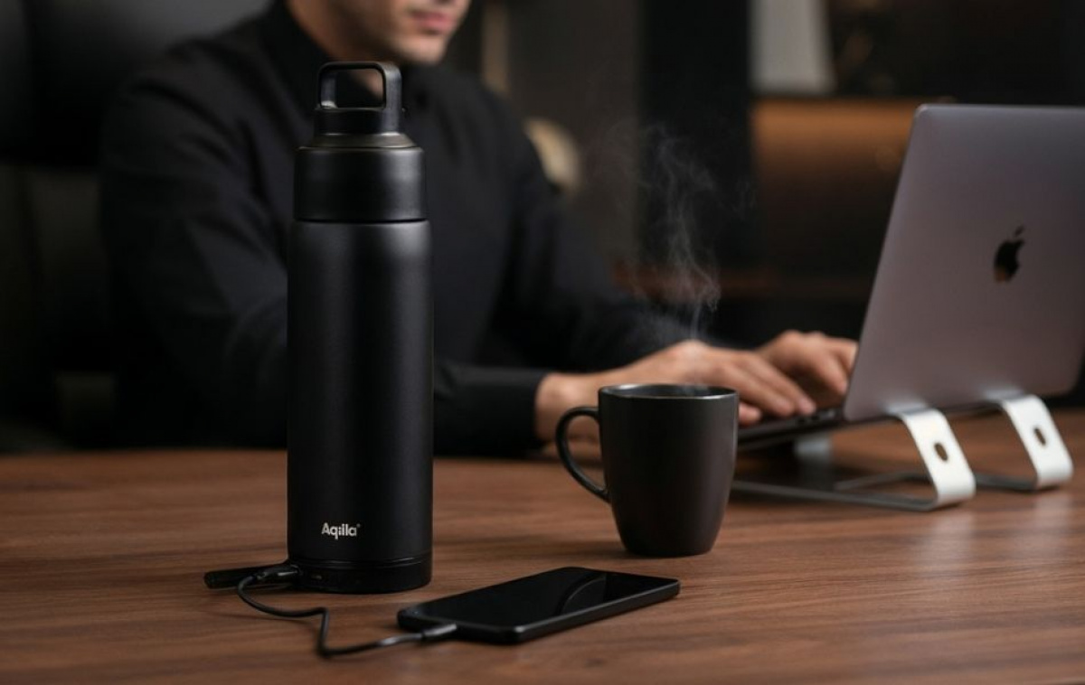 Aqiila Powerbottle 2-i-1 Flaske og powerbank i gruppen Campingvogn & Bobilt / Elektronikk / Smarte Hjelpemidler hos Campmarket (84008)