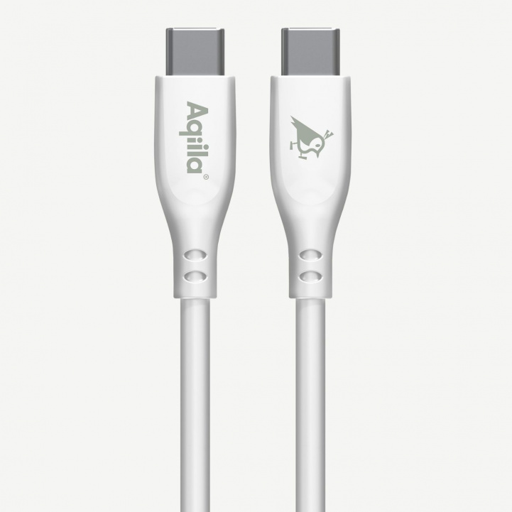 Aqiila Cablebird Ladeledning USB C-C 60W Hvit i gruppen Annet / Tilbehør til telefon og nettbrett hos Campmarket (84010)