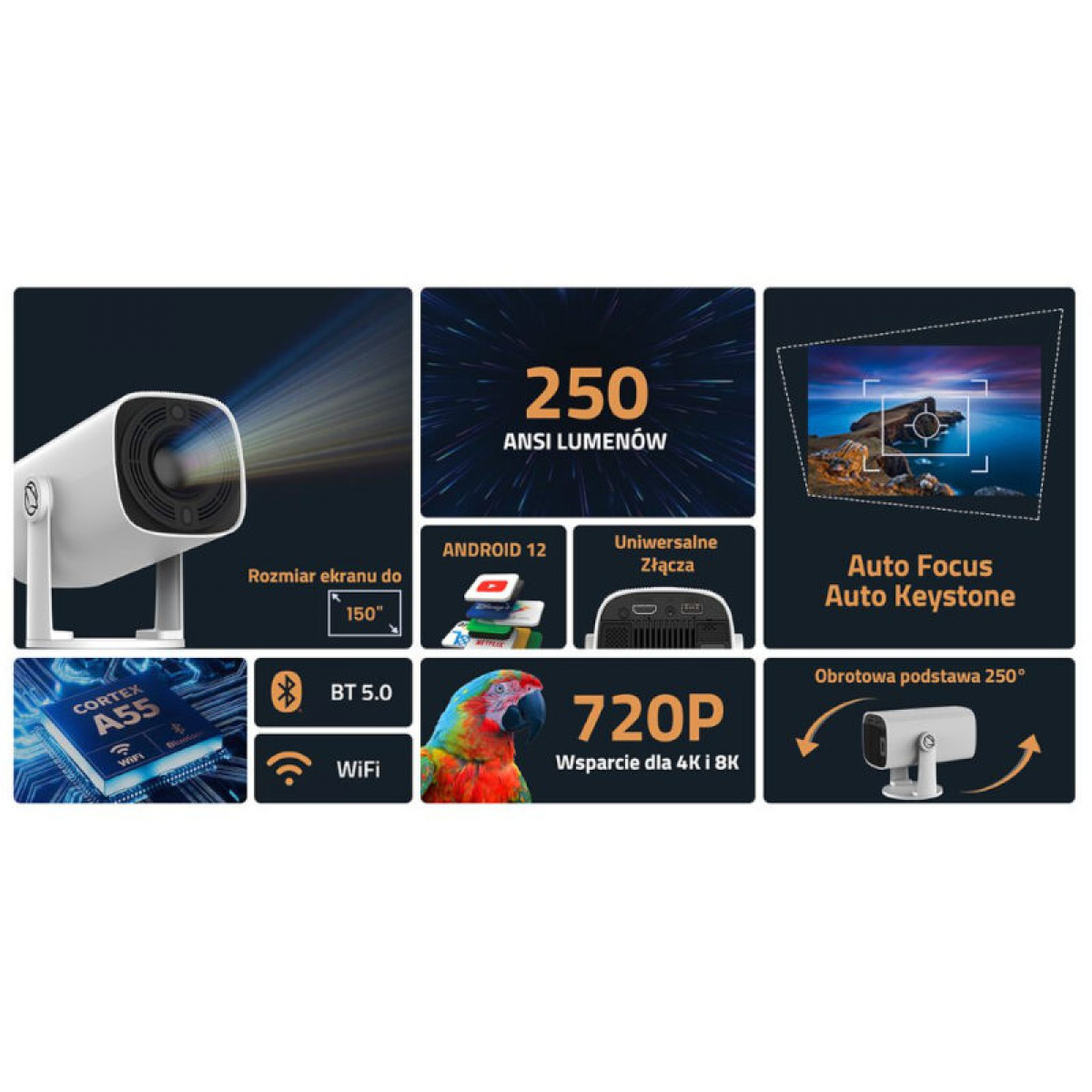 Manta Mini Smart Projektor i gruppen Campingvogn & Bobilt / Elektronikk / TV, Bilde & Lyd / Projektorer hos Campmarket (84275)