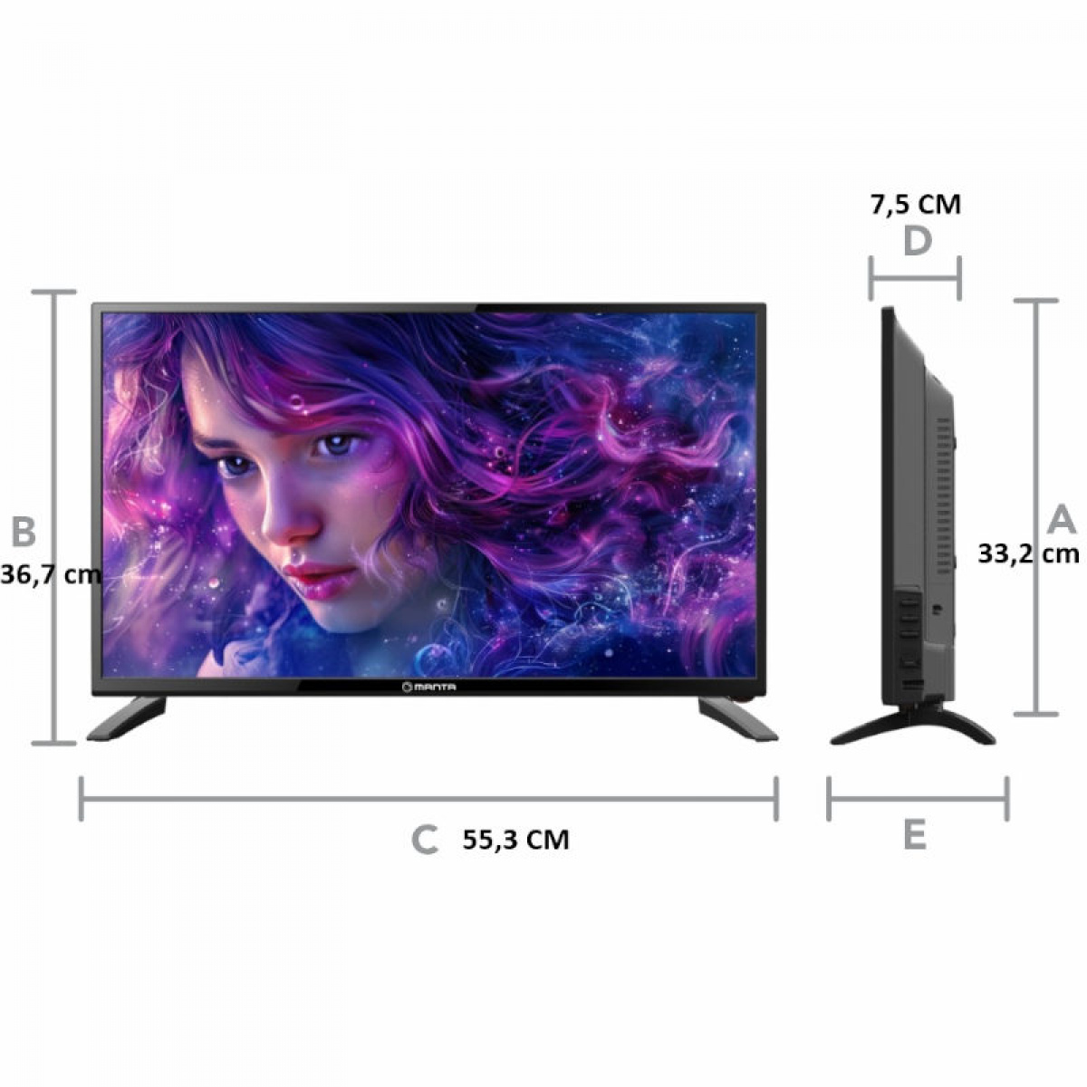 Manta LED-TV 24 tommer 12-230v i gruppen Campingvogn & Bobilt / Elektronikk / TV, Bilde & Lyd / TV hos Campmarket (84284)