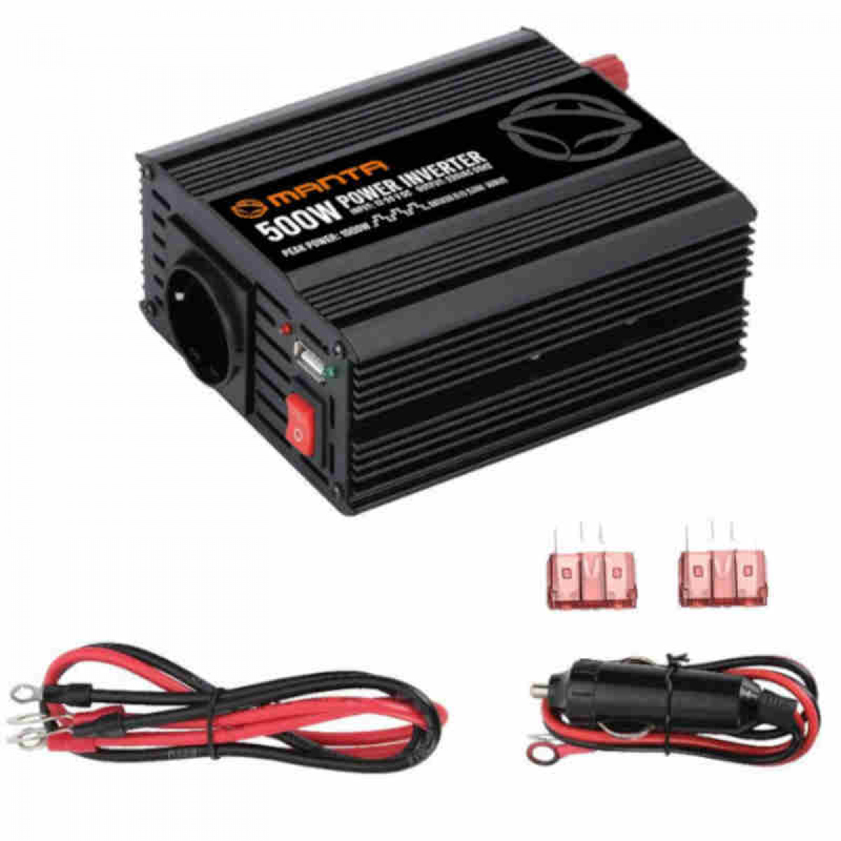 Manta Inverter 500 W i gruppen Campingvogn & Bobilt / Elektronikk / Batterier & Omformere / Inverter & Omformer / Omformer 12V Til 230V hos Campmarket (84287)