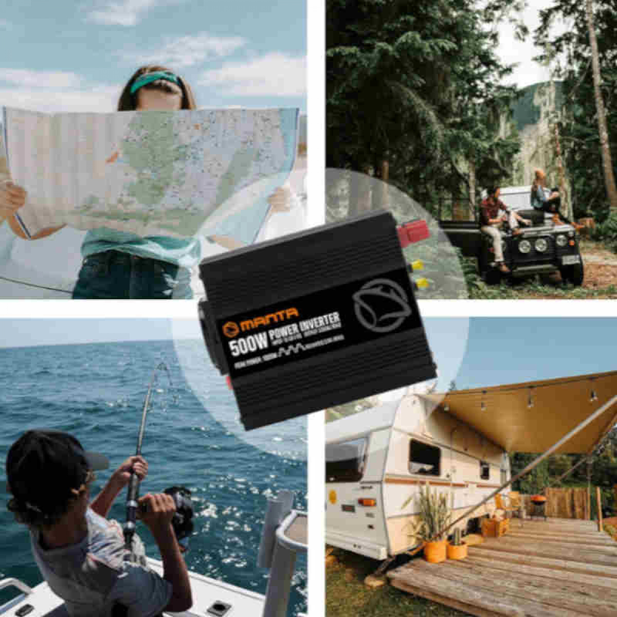 Manta Inverter 500 W i gruppen Campingvogn & Bobilt / Elektronikk / Batterier & Omformere / Inverter & Omformer / Omformer 12V Til 230V hos Campmarket (84287)