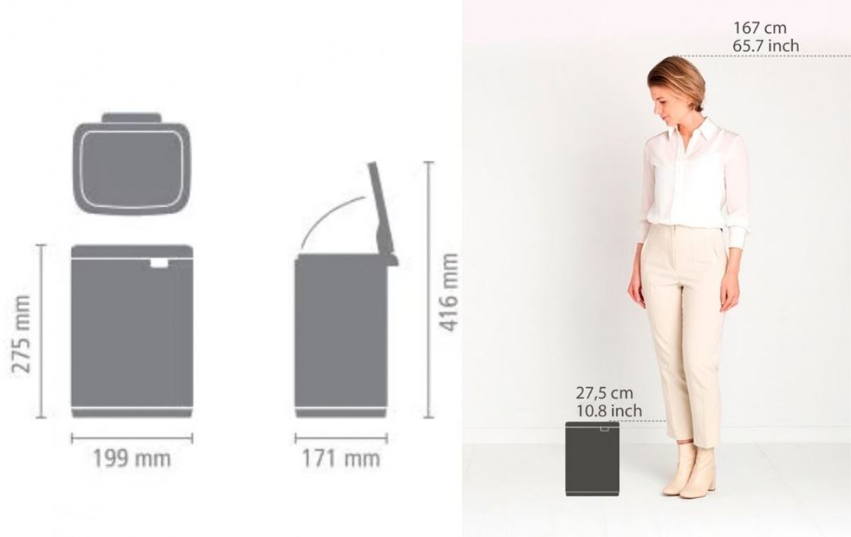 Brabantia Bo Søppelbøtte 4L i gruppen Husholdning & Kjøkken / Vask, Rengjøring & Oppvask / Rengjøring hos Campmarket (84296)
