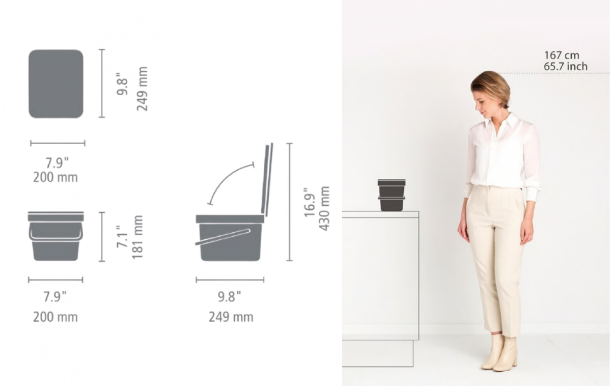Brabantia Søppelbøtte 6L i gruppen Husholdning & Kjøkken / Vask, Rengjøring & Oppvask / Rengjøring hos Campmarket (84301)
