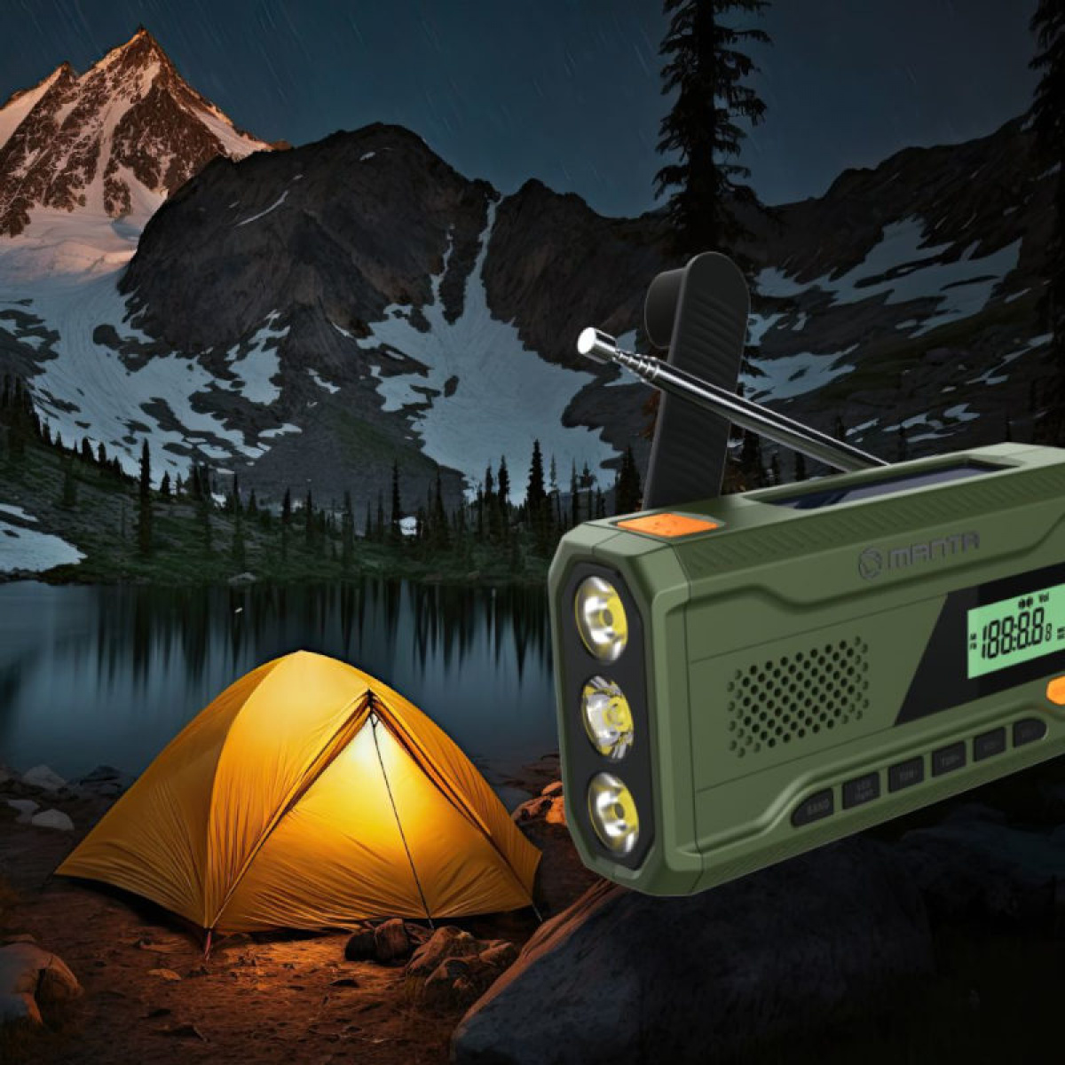 Manta Dynamo Sveiveradio Solcelle-powerbank i gruppen Annet / Prepping hos Campmarket (84603)