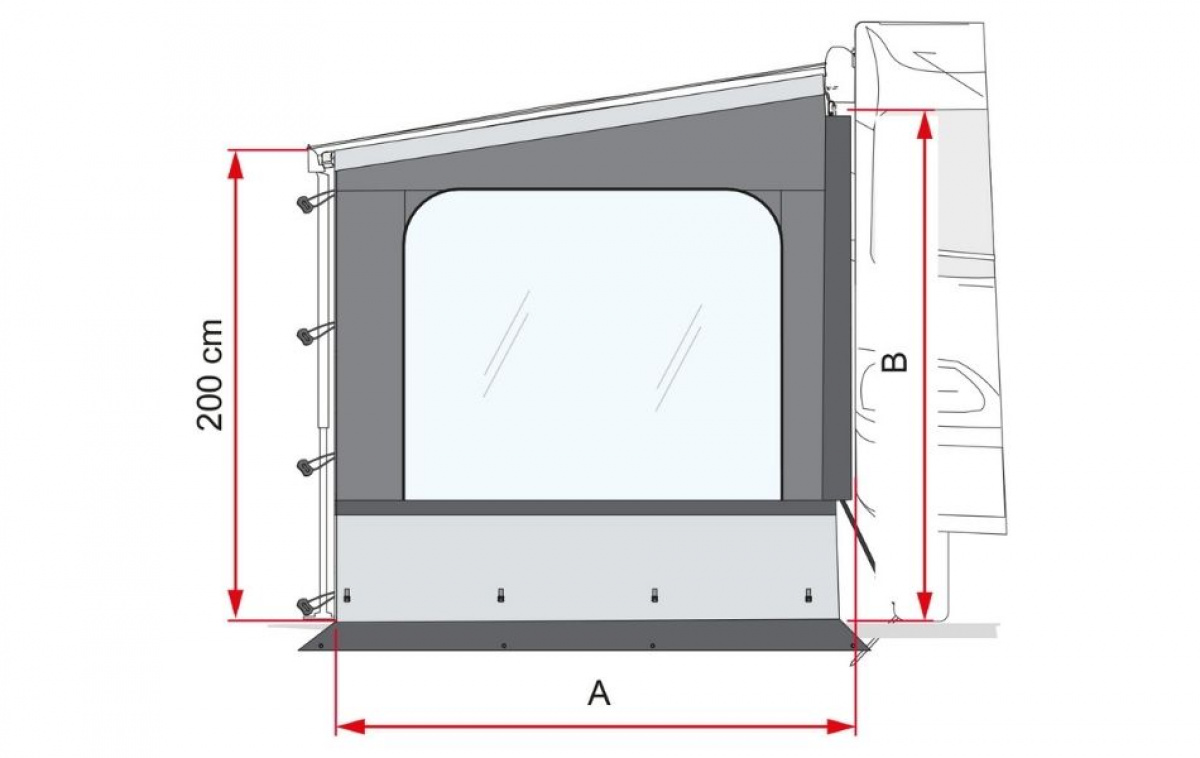 Fiamma Side W Pro F45/F80 i gruppen Fortelt & Markiser / Markiser / Bobilmarkiser / Fiamma Boxmarkiser / Gavler / Fronter hos Campmarket (84657)