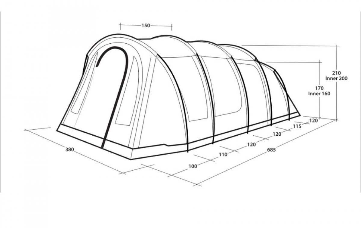 Outwell Carolina 6 i gruppen Utendørs / Campingtelt / Familietelt hos Campmarket (84723)