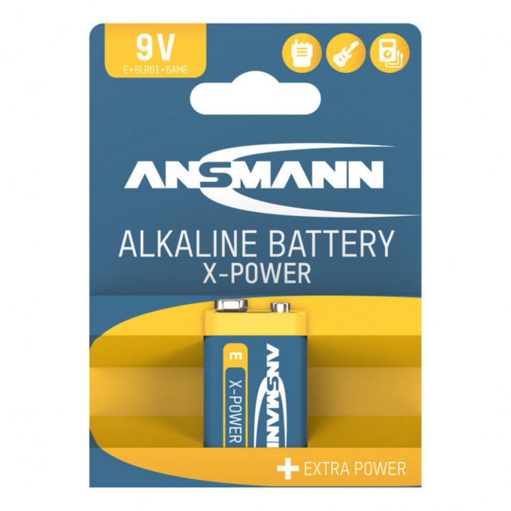 Ansmann X-Power Alkalisk Batteri 9V 1-pakning i gruppen Campingvogn & Bobilt / Elektronikk / Batterier & Omformere / Batterier hos Campmarket (84917)
