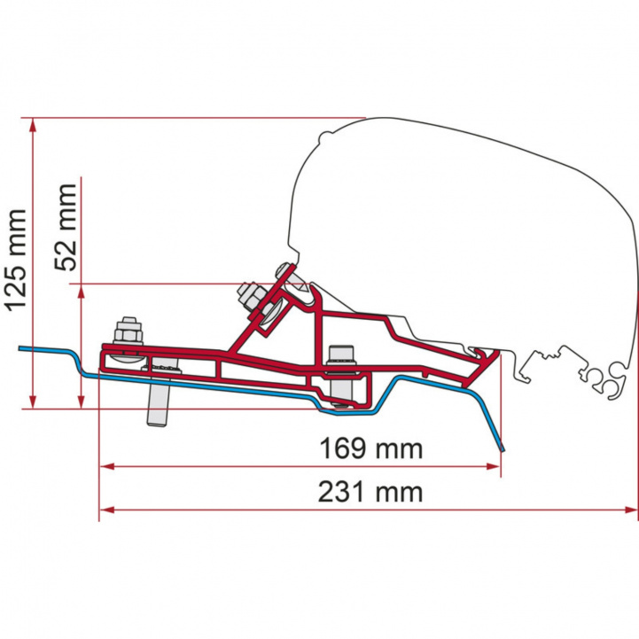 Fiamma Adapter F80s Ford Transit Van H2/L2 i gruppen Fortelt & Markiser / Markiser / Bobilmarkiser / Fiamma Boxmarkiser / Adaptere hos Campmarket (85116)