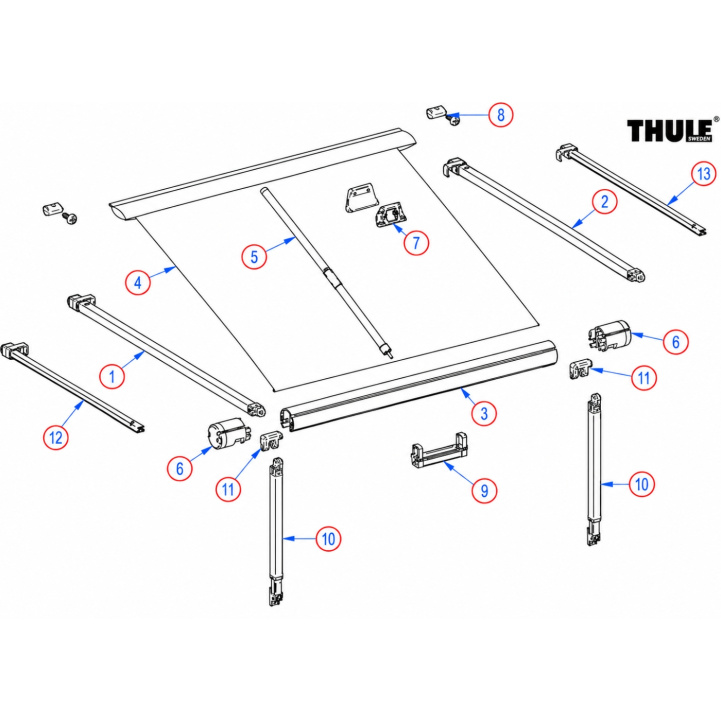 Thule Omnistor 1200 Reservedeler i gruppen Fortelt & Markiser / Markiser / Campingvognmarkiser / Reservdeler Campingvognmarkiser / Reservdeler Thule/Omnistor hos Campmarket (85168)